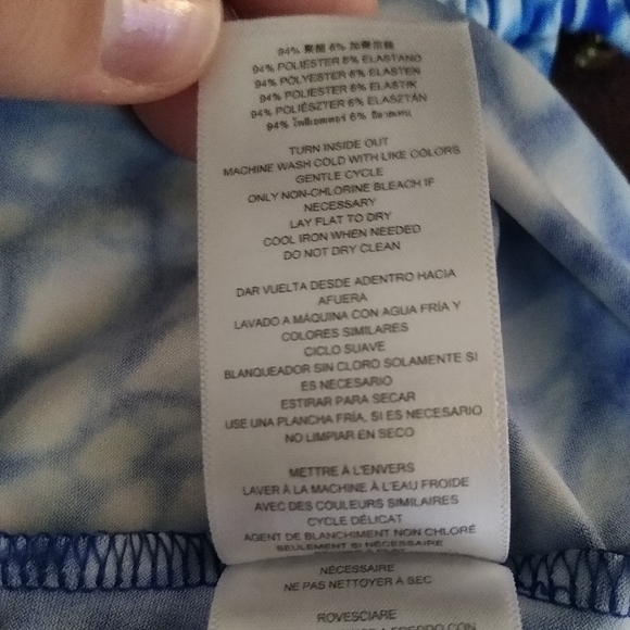 Michael Kors Blue Abstract Halter Blouse Keyhole Front Size S - Picture 10 of 12